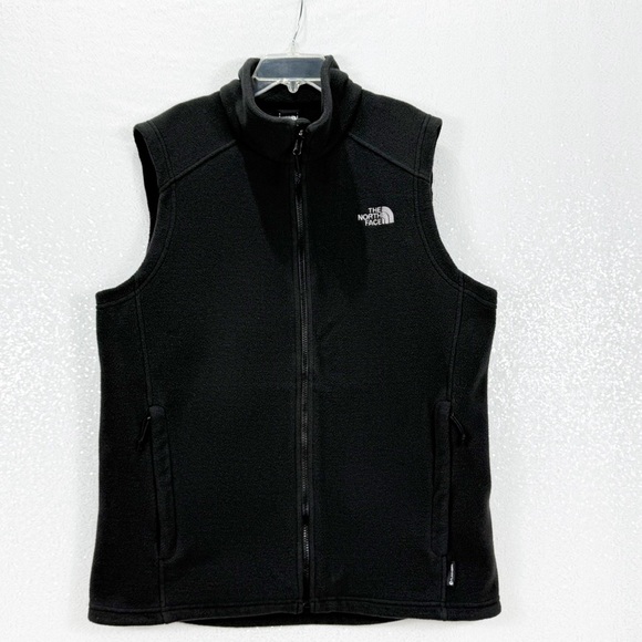 The North Face Black Fleece Vest Men’s Size Large Full Zip Sleeveless Jacket - Picture 11 of 14